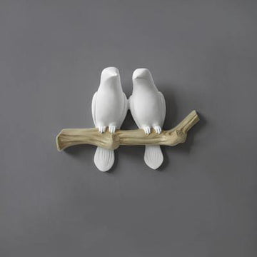 Zingende Vogels Wandsculptuur als Kapstok voor Wanddecoratie
