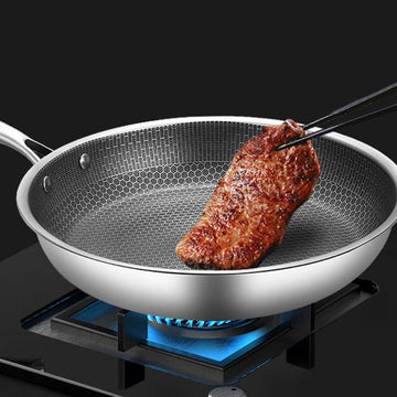KitchenPro | Antiaanbak RVS Koekenpan Voor Perfect Koken
