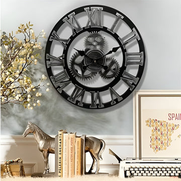 RetroTimeless Klok – Vintage Industriële Houten Wandklok