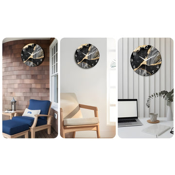 CrownQuartz Klok - Moderne Marmeren Wandklok