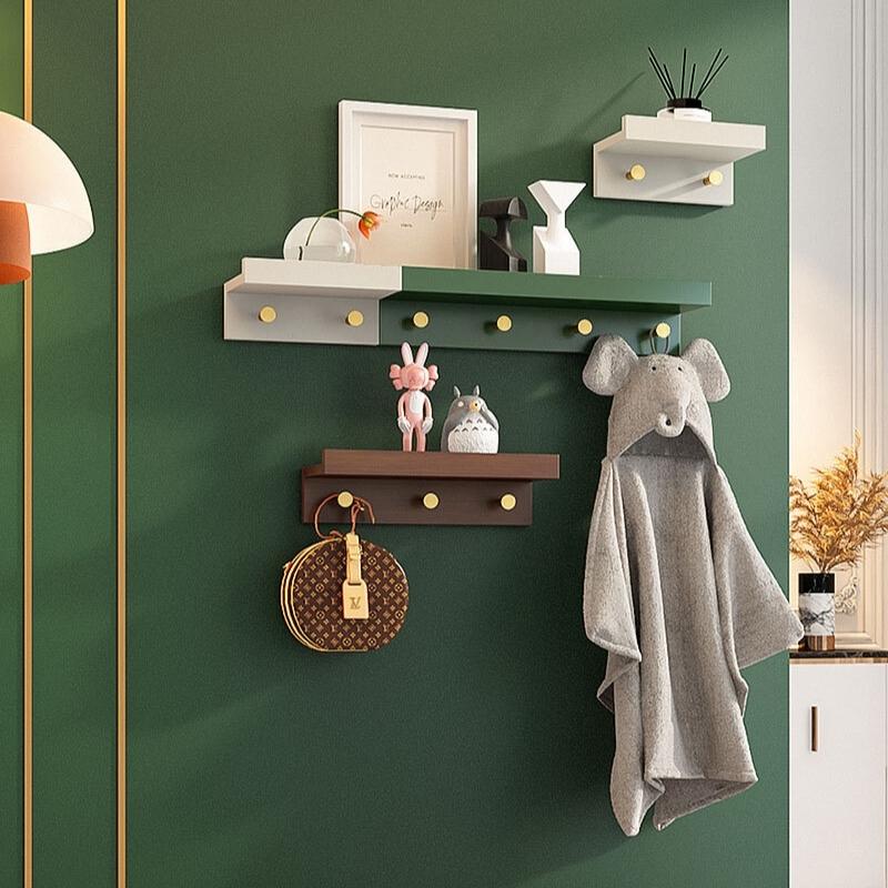 Huxley Wandopbergplank Met Gouden Haken Kapstok Wand Kapstok