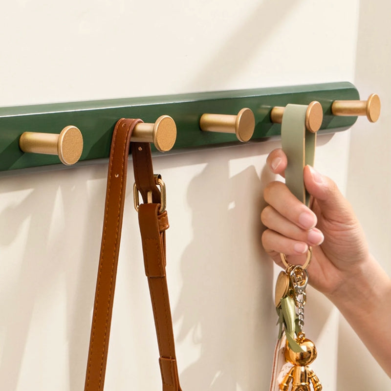 Vintage Groene Wandkapstok Met Haken Voor Jassen