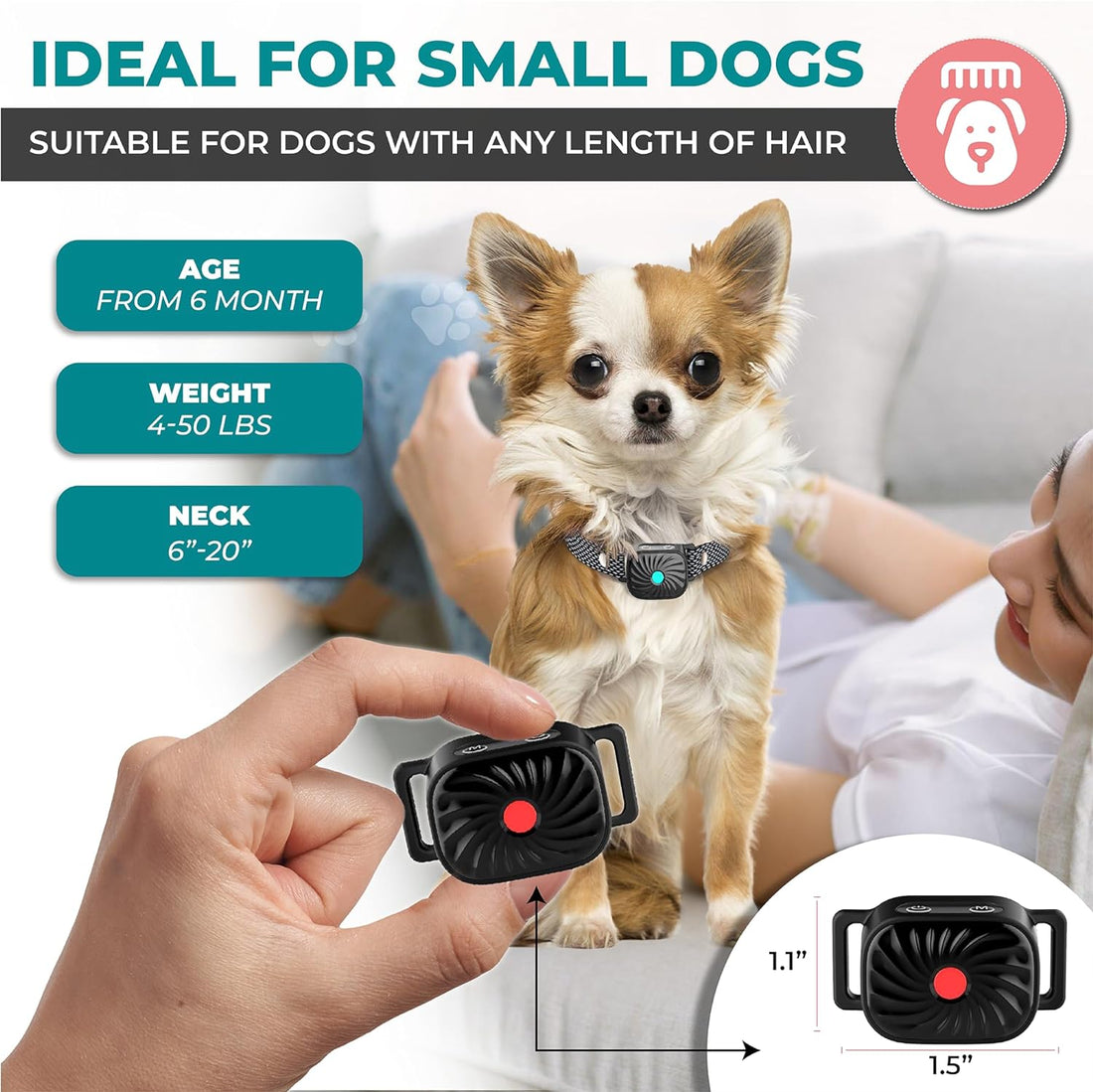 BarkEase Anti-Blaf Halsband | Voor Kleine Honden