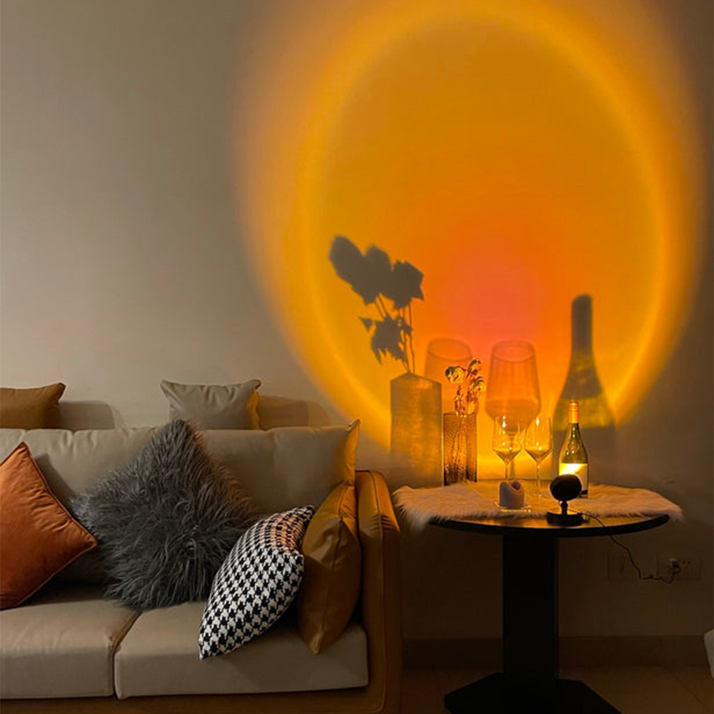 Retro Tafellamp met Zonsondergangseffect | LumeHorizon