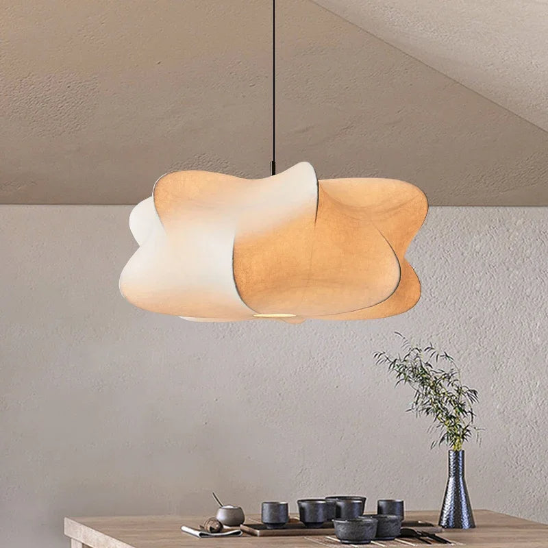 Japanse Zijde Hanglamp in Wabi-Sabi Stijl | LumeZen