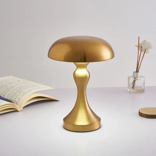 Elegante Gouden Dimbare Paddestoel Hanglamp met LED | GlowLuxe