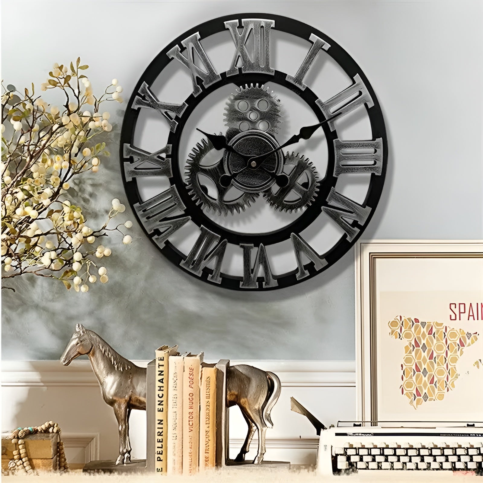 RetroTimeless Klok – Vintage Industriële Houten Wandklok